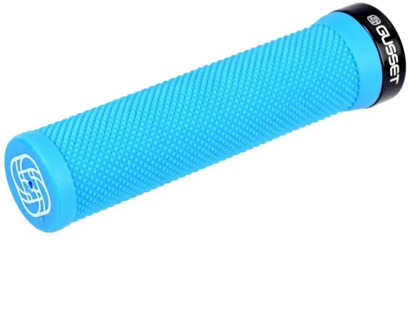 Gusset Components Single File Lock-on Grips in Blue