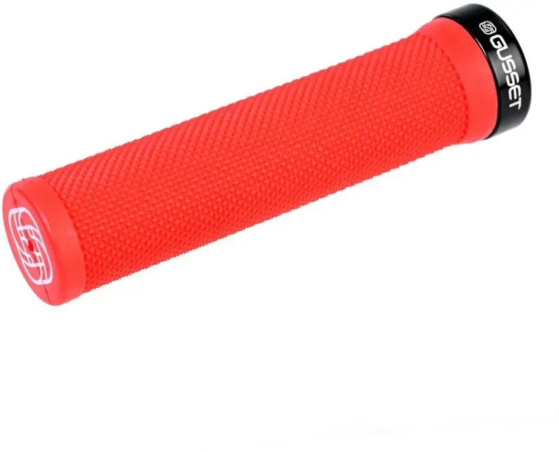 Gusset Components Single File Lock-on Grips in Red