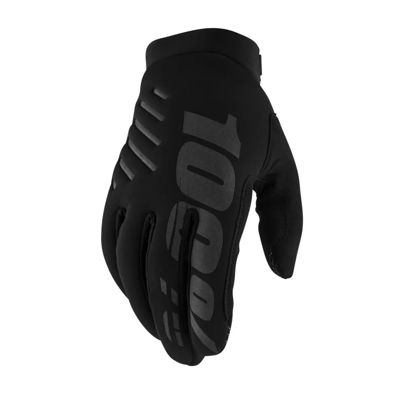 100% Brisker Cold Weather Gloves in Black/Grey-1